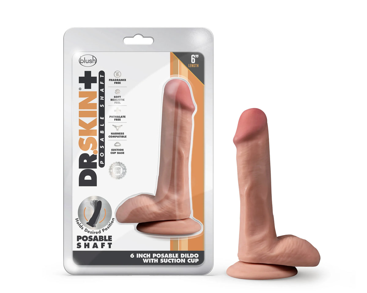 Dr. Skin Plus 6 Inch Posable Dildo with Balls > Dildos > Realistic Dildos