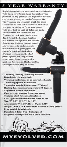 Evolved TOO HOT TO HANDLE Thrusting Vibe 7 Speed USB Rechargeable DONGS Thrusting