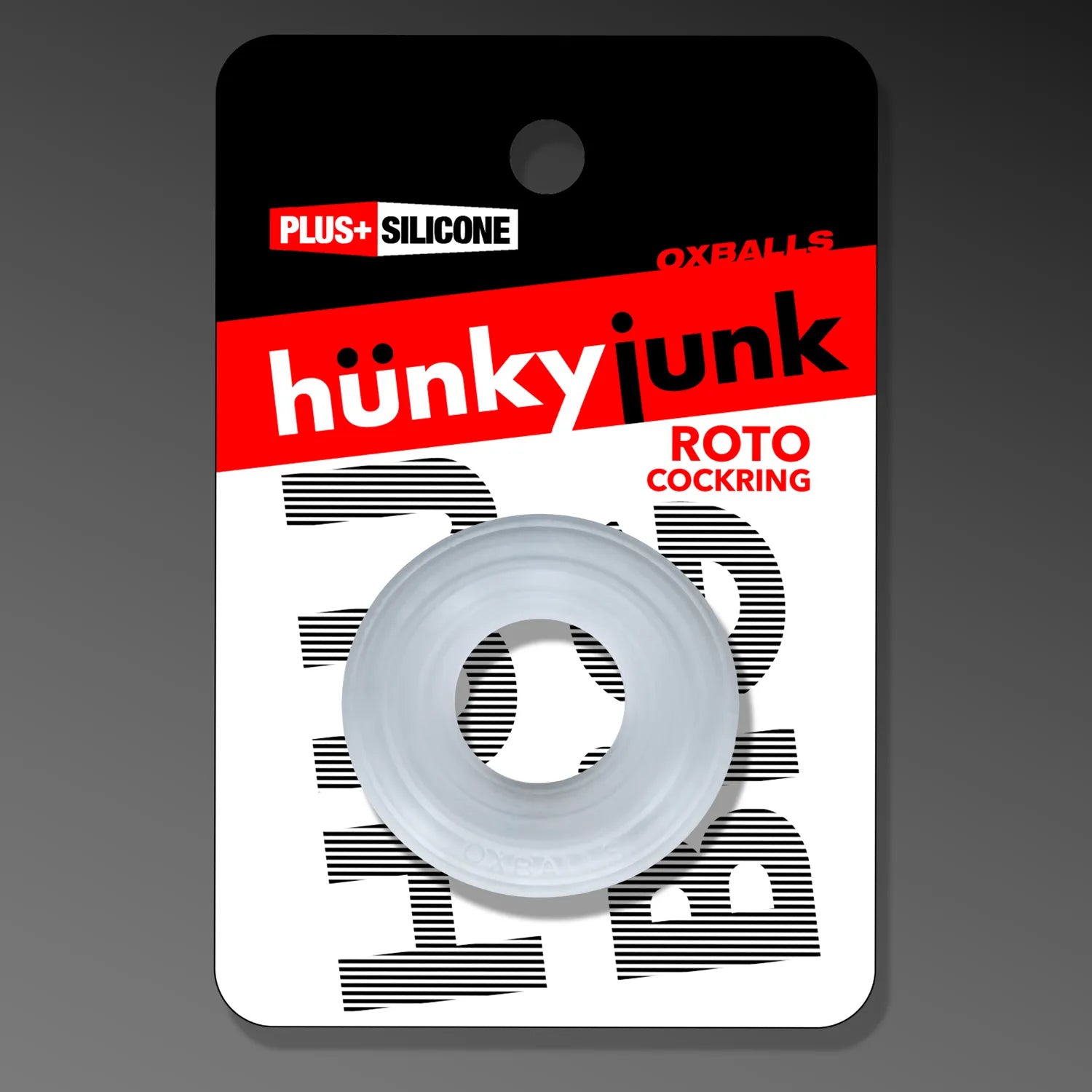 Roto Grooved Gripper-Ribbed Cockring Black Fog Clear > Cock Ring > Single