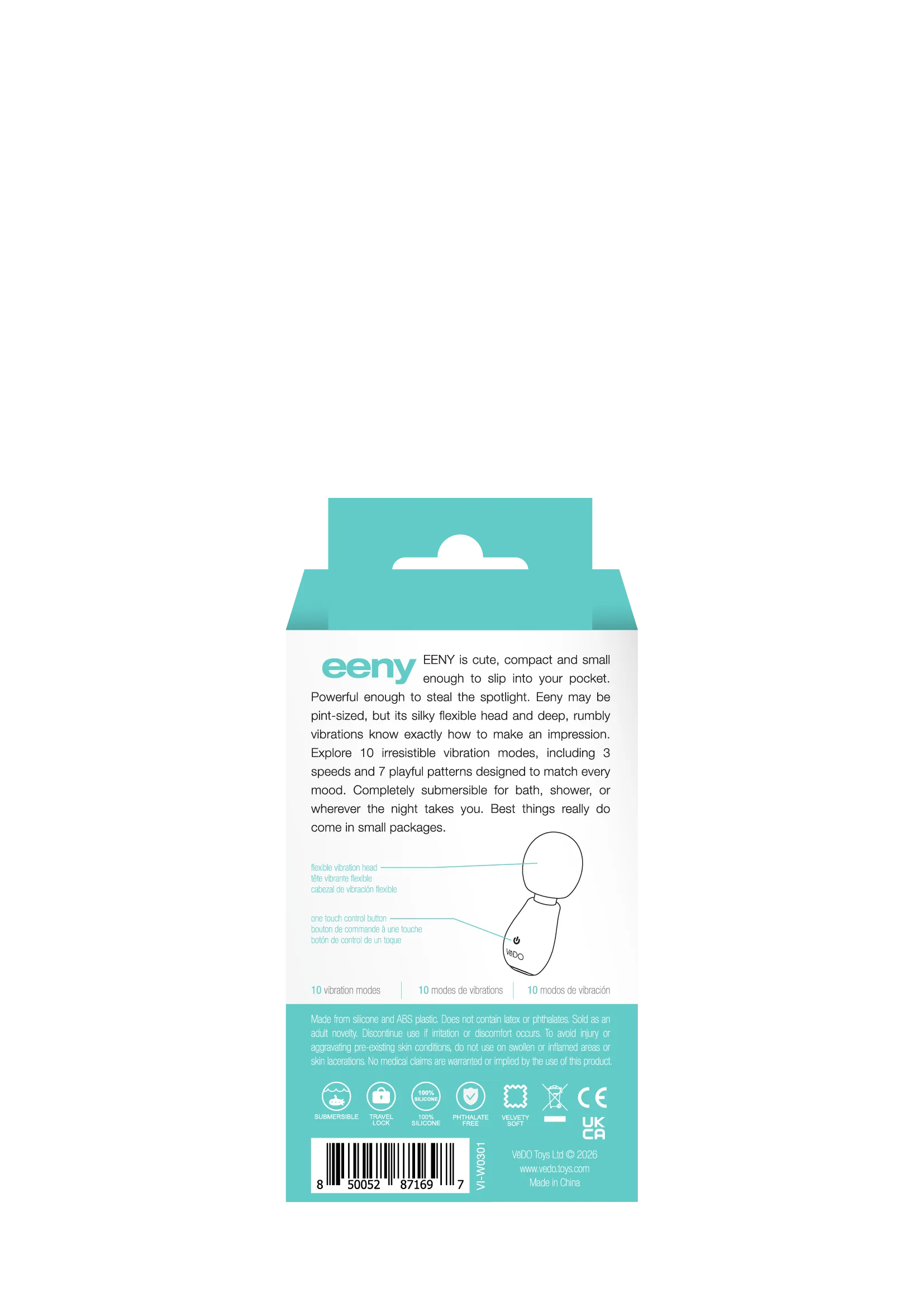 Eeny Extra Mini Wand – Rechargeable With Flexible Head Vibrator