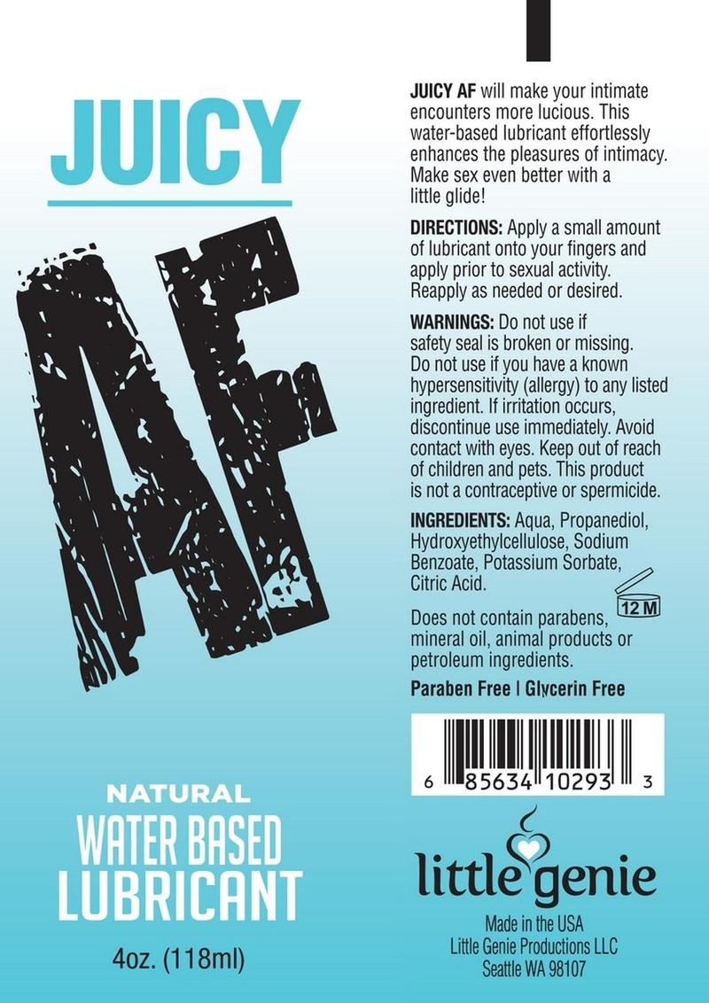 Juicy AF Natural Water-Based Lubricant – 2 Oz Lubricant > Lube > Water Based