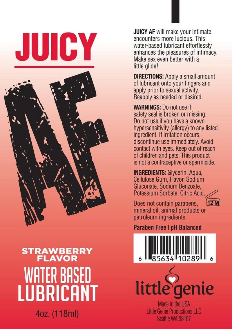 Juicy AF Strawberry Lubricant 60ml Tube - Water Based Pleasure > Lube > Flavoured