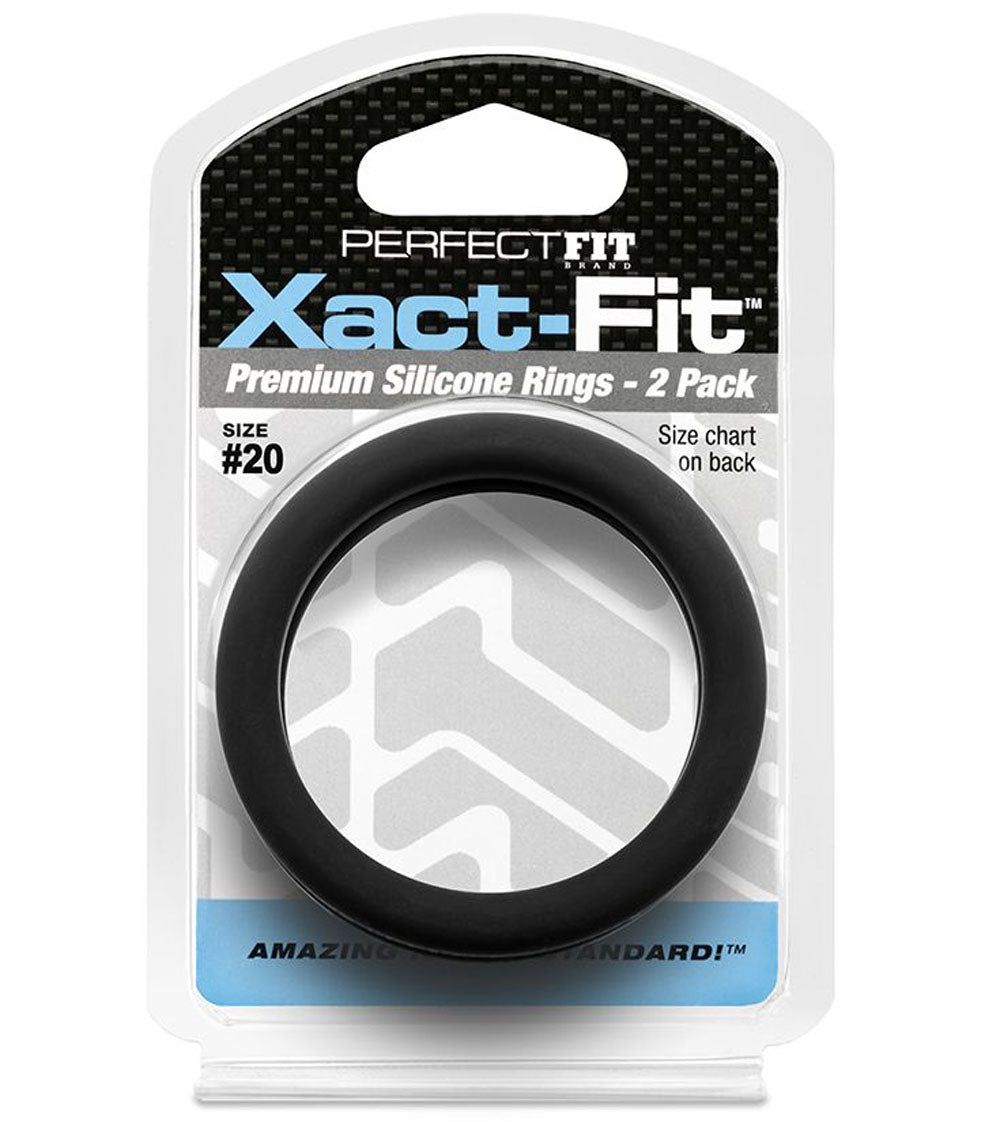 Xact Fit Cock Rings 2 Inch 2 Pack for Enhanced Comfort and Precision Black COCK RING Set