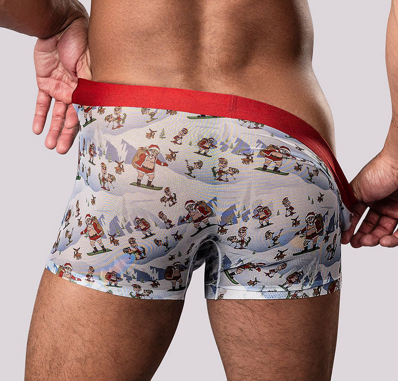 Male Power Sheer Prints Christmas Trunks (Medium) – Seamless Sheer Men's Underwear Mens Briefs