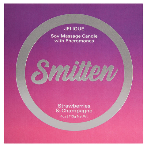 Smitten Strawberry Champagne Massage Oil Candle 4 Oz Jar Massage Candles
