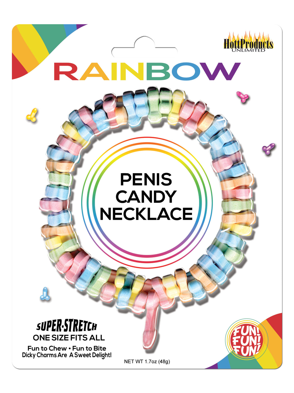 Dicky Carms Necklace – Multi-Flavored Edible Candy Charm Necklace Rainbow > Novelties > Candy & Edible Items