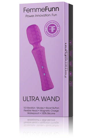 Ultra Wand (Pink) – Ergonomic Body Wand Vibrator with Flexible Head and 10 Vibration Modes Electric Massager