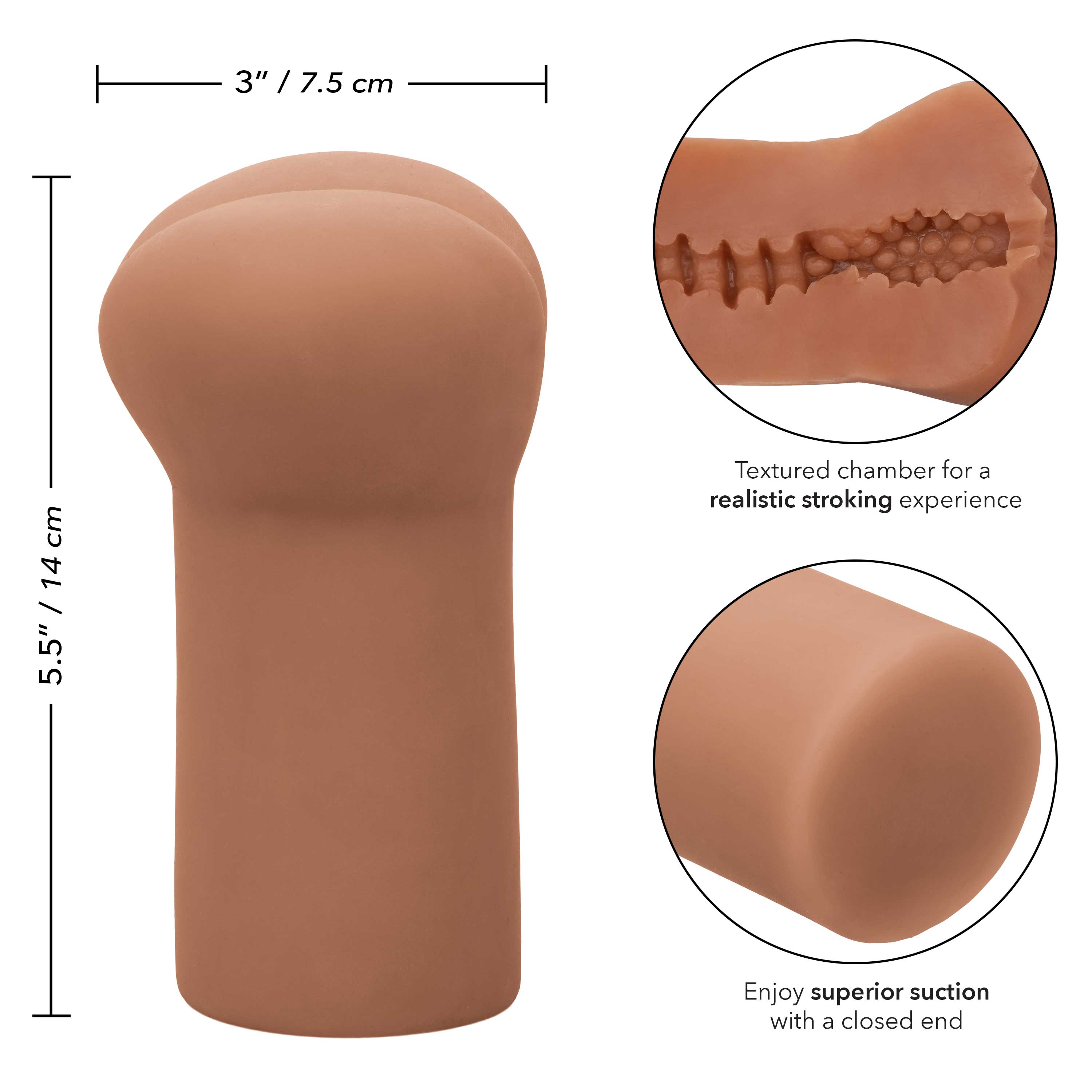 Cheap Thrills The Rookie Compact Flesh Tone Stroker 5.5 Inch with Multi-Textured Chamber and Closed-End Design Strokers - Manual