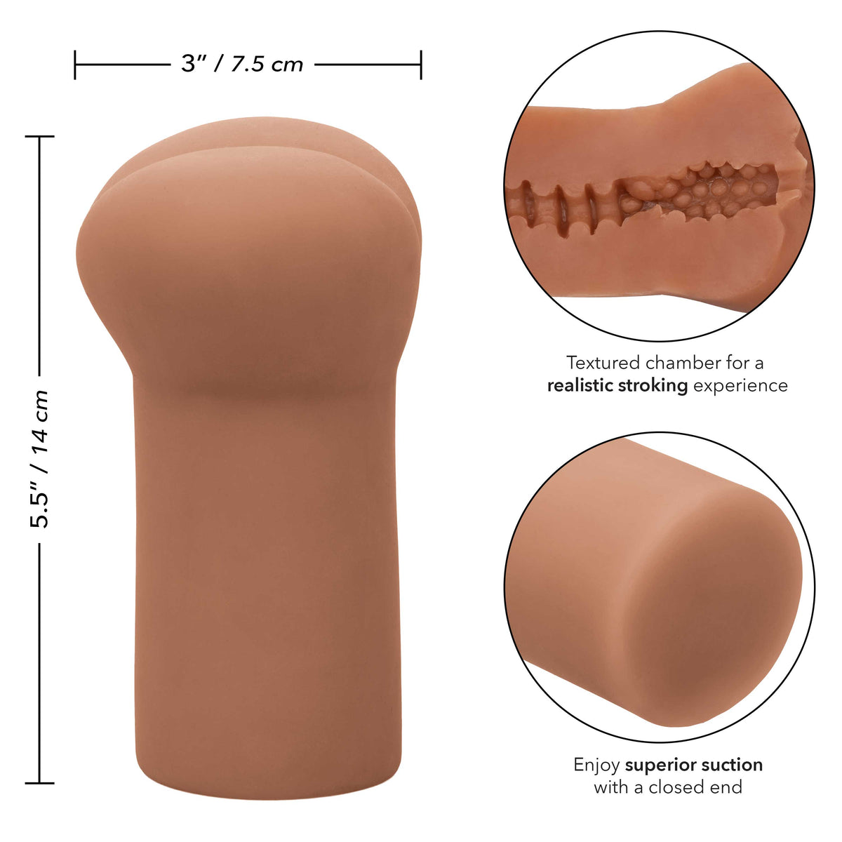 Cheap Thrills The Rookie Compact Flesh Tone Stroker 5.5 Inch with Multi-Textured Chamber and Closed-End Design > Sex Toys For Men > Masturbators > Manual
