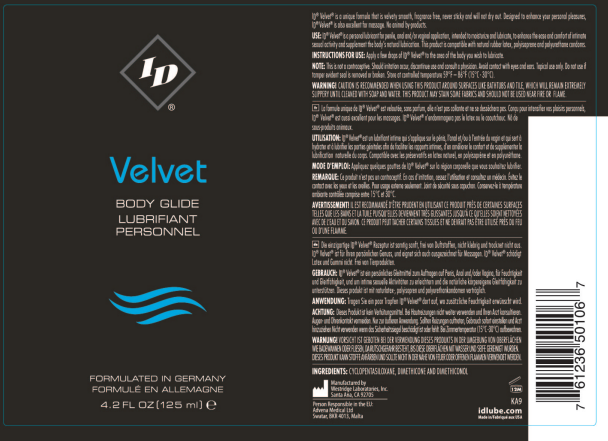ID Velvet 4.2 Ounce Silicone Lubricant – Medical-Grade Formula Lubricant > Lube > Silicone