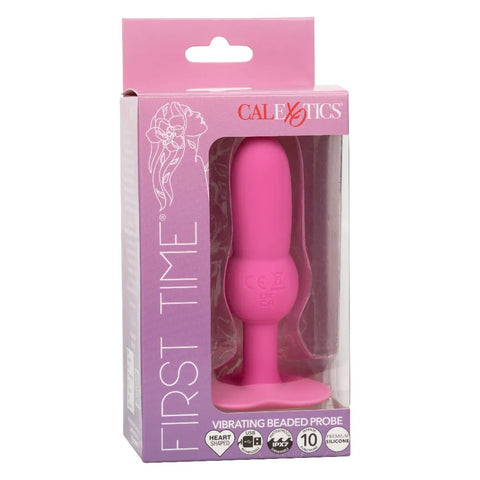 First Time Vibrating Beaded Probe – 3.7" Beginner Vibrator Pink > Anal Range > Anal Probes