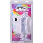 Crystal Jellies Curved 8" Realistic Cock With Balls Clear > Dildos > Realistic Dildos