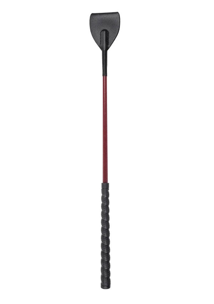 Saffron Crop Black Red Faux Leather Erotic Impact Play Toy