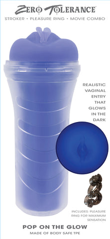 Zero Tolerance Glow in the Dark Purple Vagina Stroker Purple Strokers - Manual