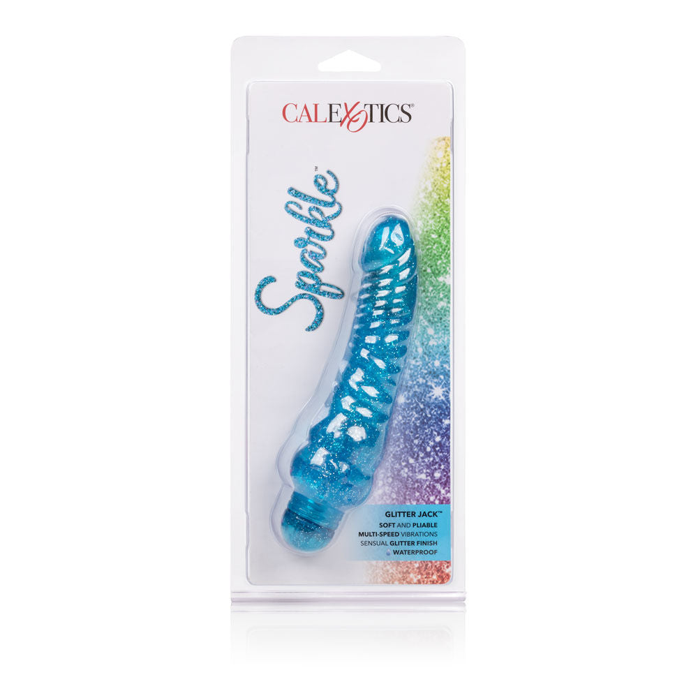 Sparkle Glitter Jack Blue Textured Vibrator with Multi-Speed Vibrators