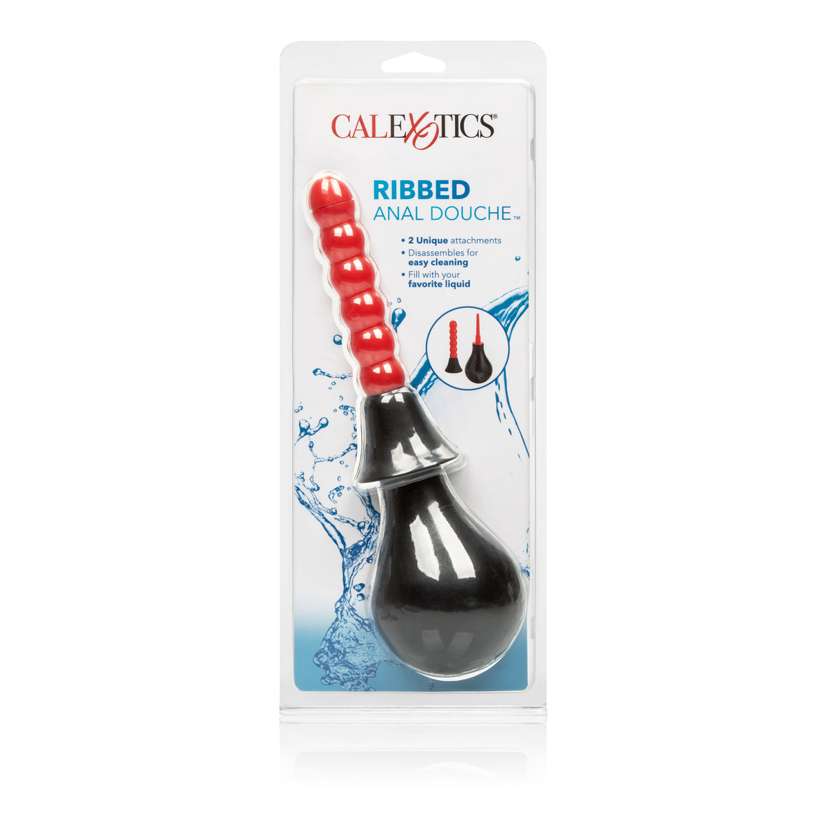 Ribbed Anal Douche Enema Kit with Squeeze Bulb and Pleasure Probe Multi Douches