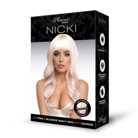 Nicki Premium Stylable Wig in Light Pink Blonde for Adults Multi Wigs