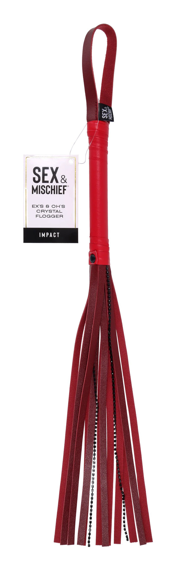 Sm Exs And Ohs Crystal Flogger Flogger Whip Red > Bondage Gear > Whips & Floggers