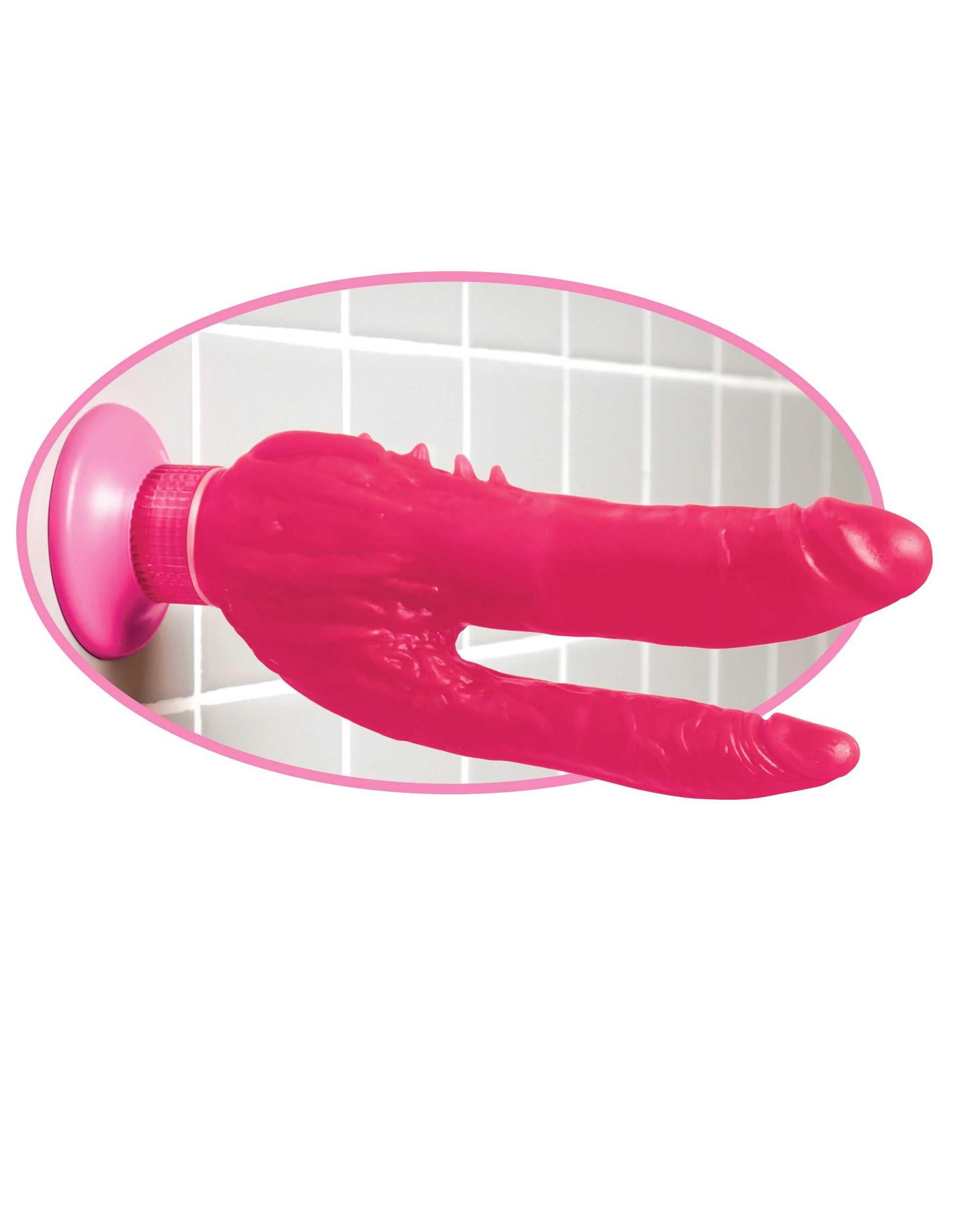 Wall Bangers Double Penetrator Vibrating Suction Cup Toy VIBRATORS-RABBIT