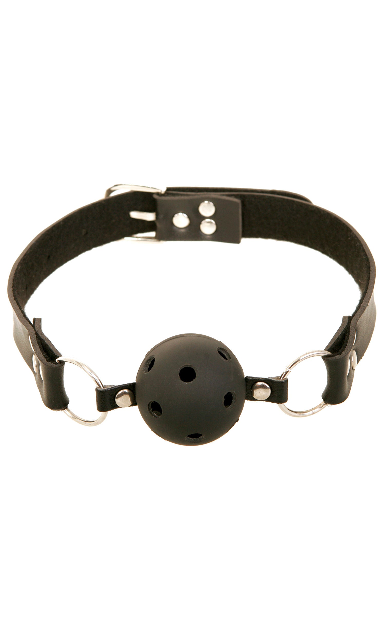 Fetish Fantasy Breathable Ball Gag with Adjustable Leather Strap Black Gags