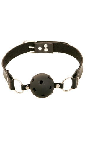 Fetish Fantasy Breathable Ball Gag with Adjustable Leather Strap Black Gags