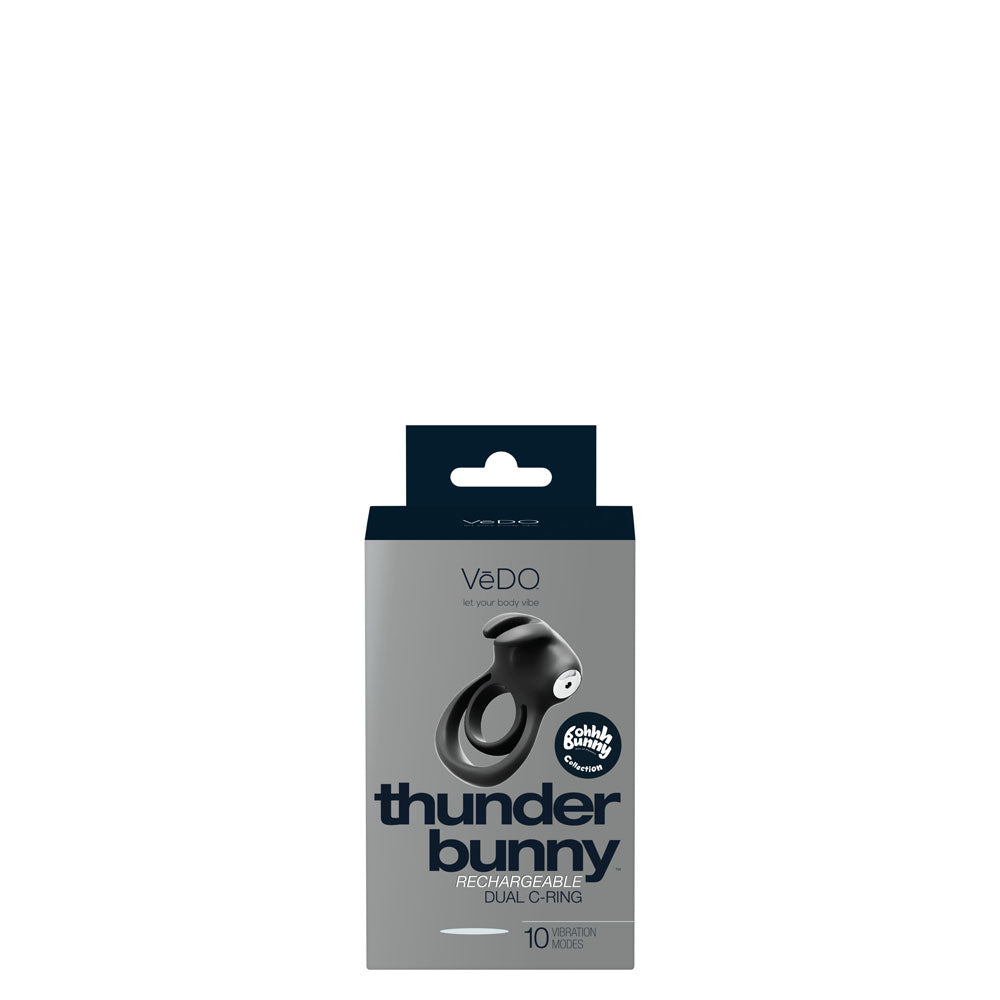 Thunder Bunny Dual Ring Black Pearl > Cock Ring > Vibrating