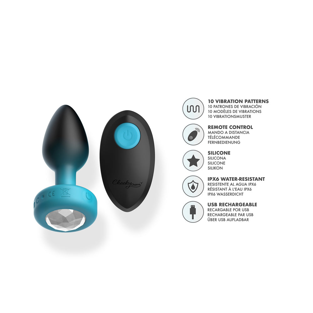 Cheeky Charms Eluxe Vibrating Silicone Anal Plug – 3.5 Inch > Anal Range > Vibrating Butt Plugs