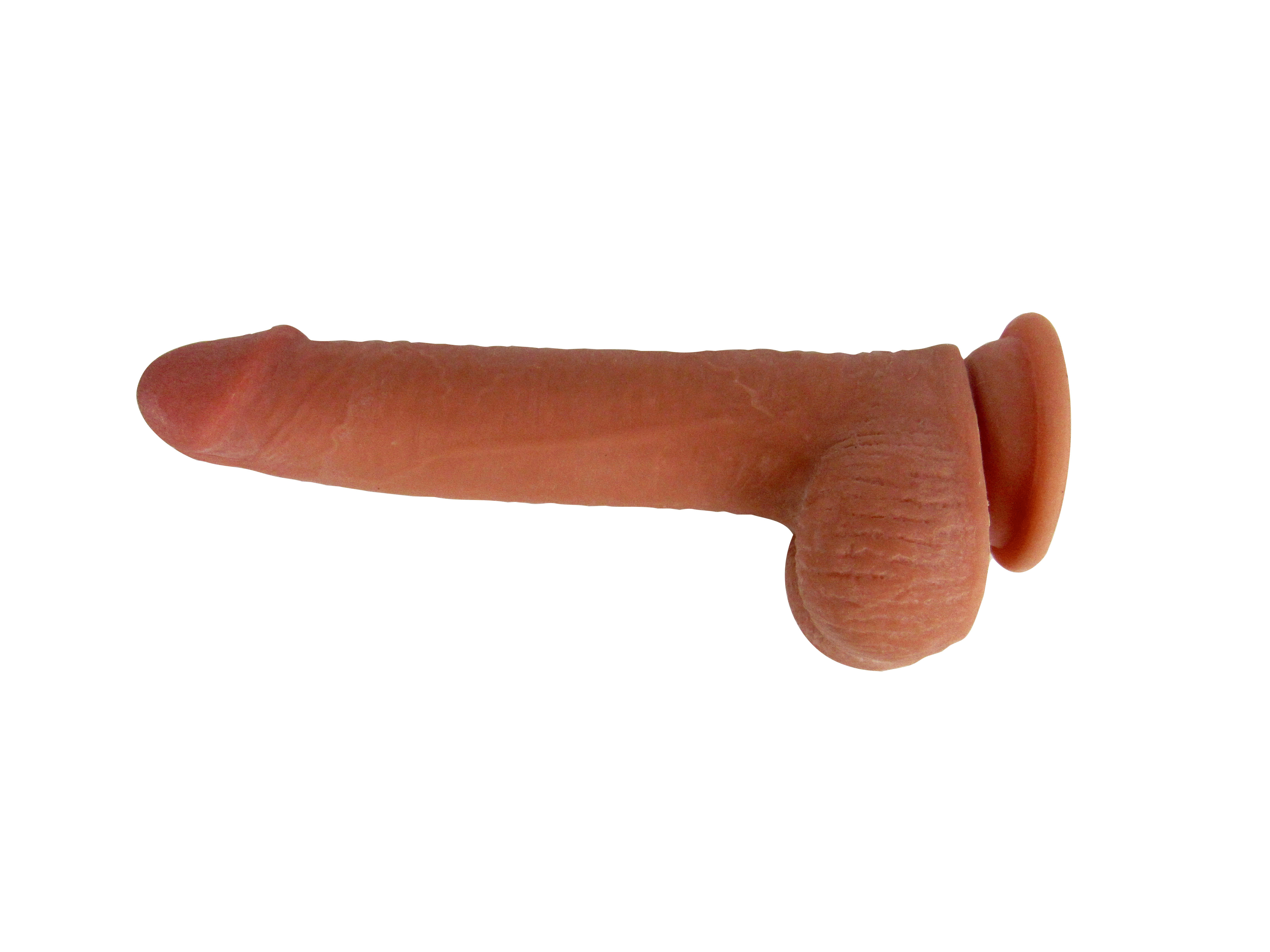 Get Lucky 8 Inch Bendable Real Skin Dildo Light Brown Dongs Realistic