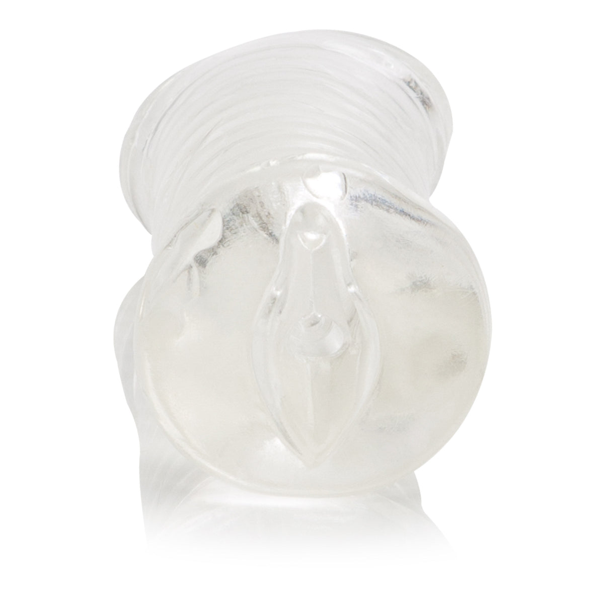 Basic Essentials Soft TPR Pussy Masturbator with Ribbed Shaft – Textured Male Masturbator > Sex Toys For Men > Masturbators > Manual