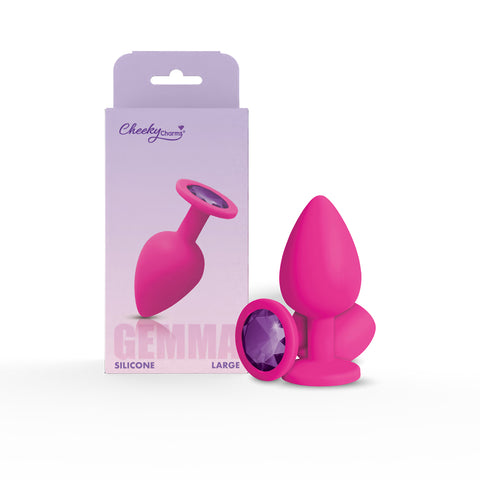 Gemma Purple Gem Pink Silicone Plug Large – Vibrant Silicone Butt Plug > Anal Range > Jewel Butt Plugs