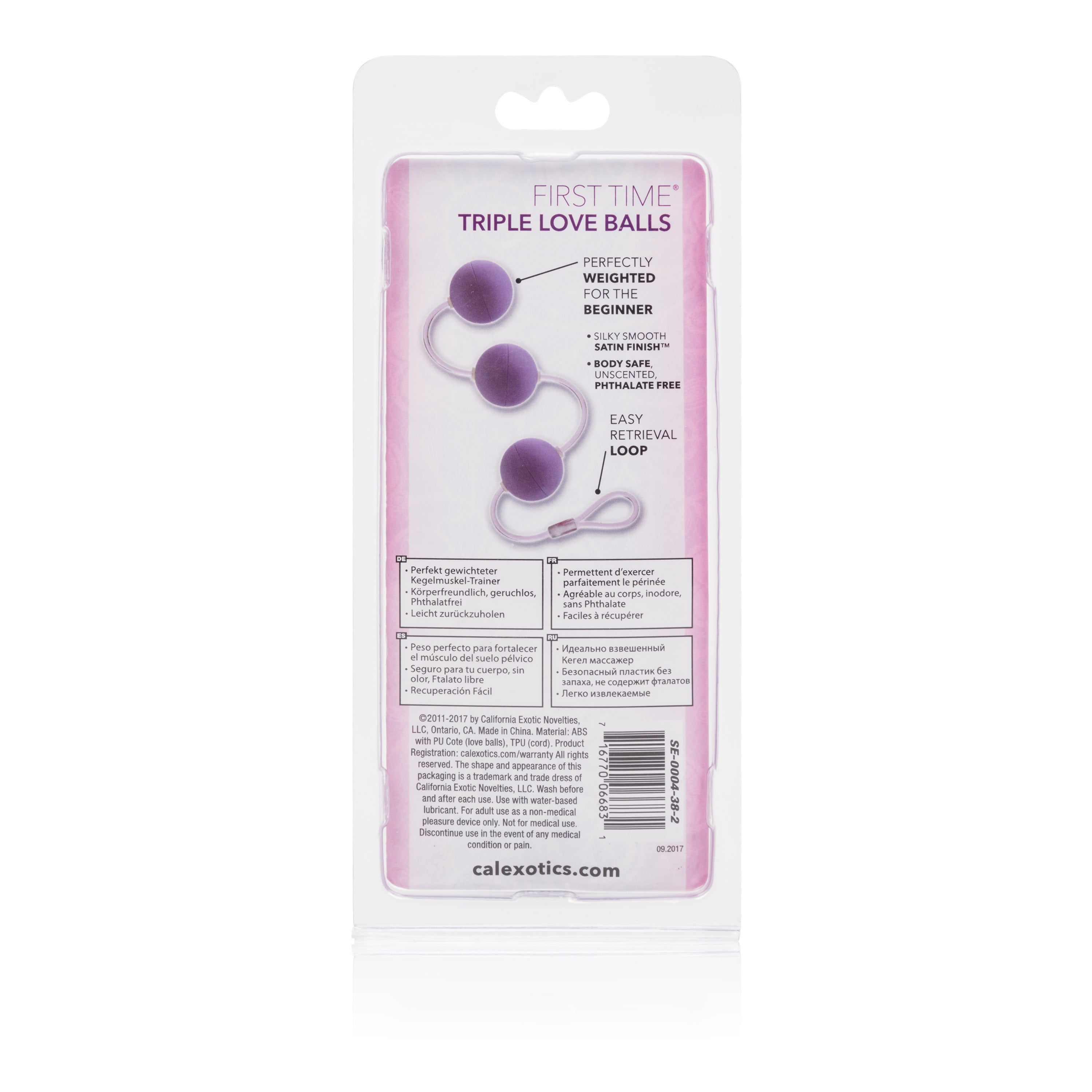 First Time Love Balls Triple Lover Purple Set with 1.25 Inch Smooth Weighted Kegel Balls and Sturdy Retrieval Cord > Sex Toys For Ladies > Kegel Exercise