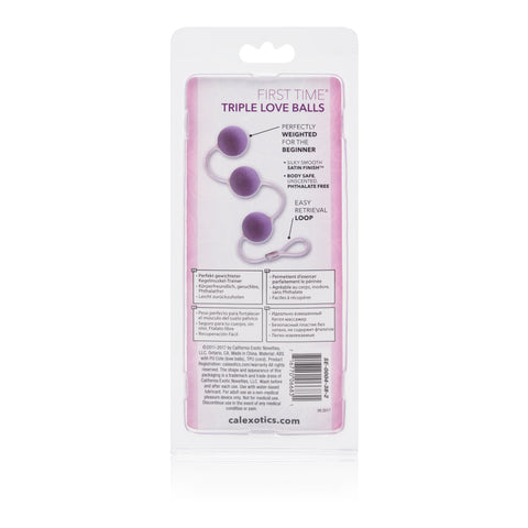 First Time Love Balls Triple Lover Purple Set with 1.25 Inch Smooth Weighted Kegel Balls and Sturdy Retrieval Cord > Sex Toys For Ladies > Kegel Exercise