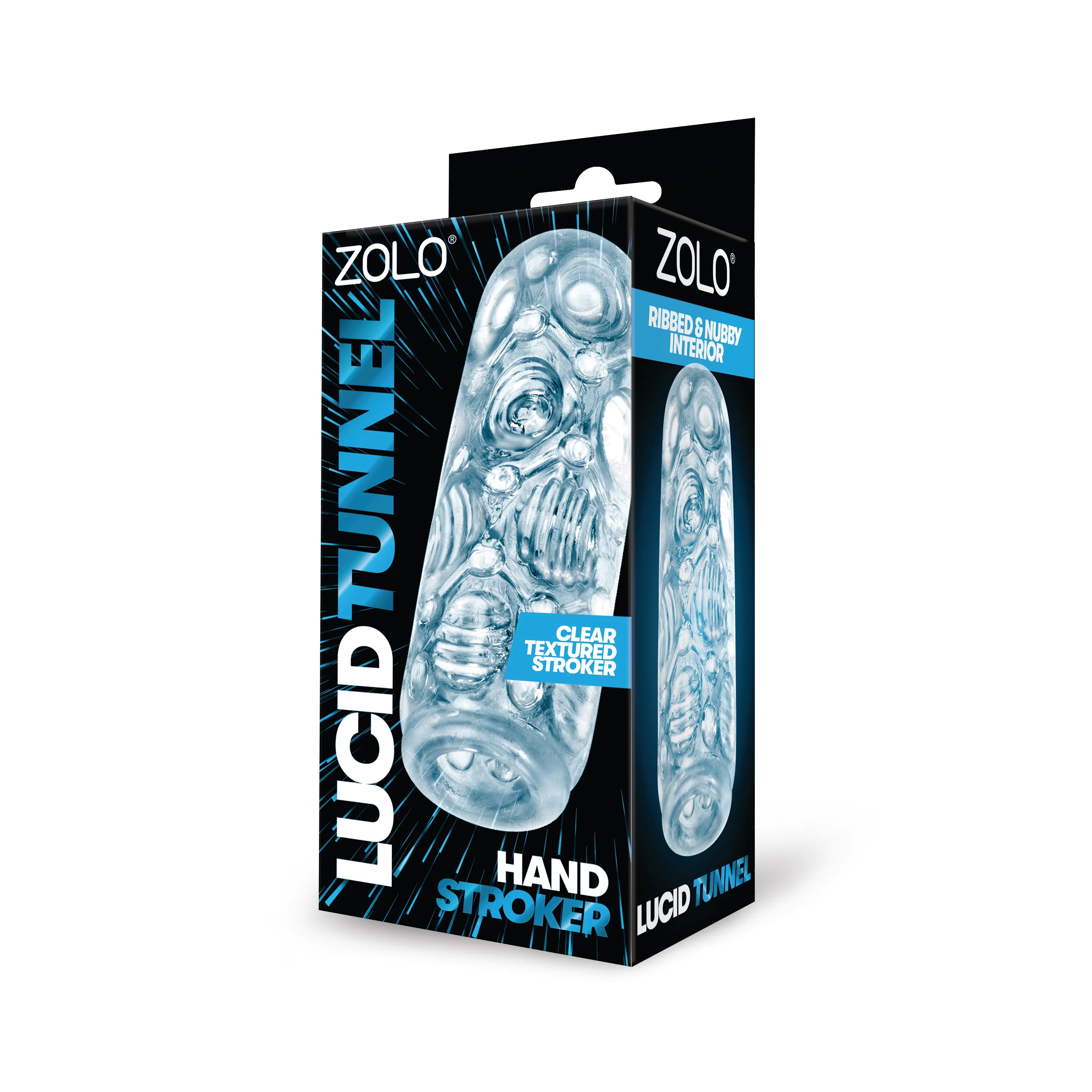 Zolo Lucid Tunnel – Flexible Clear Stroker Clear > Sex Toys For Men > Masturbators > Manual Main image
