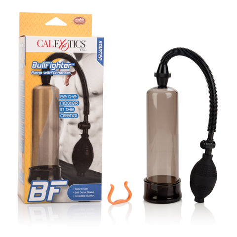 CalExotics Bullfighter Penis Pump With Clear Cylinder Sleeve Black PUMPS