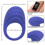 CalExotics Connect Couples Ring Blue Silicone App Controlled Waterproof Size Medium > Sex Toys > Remote Control Toys