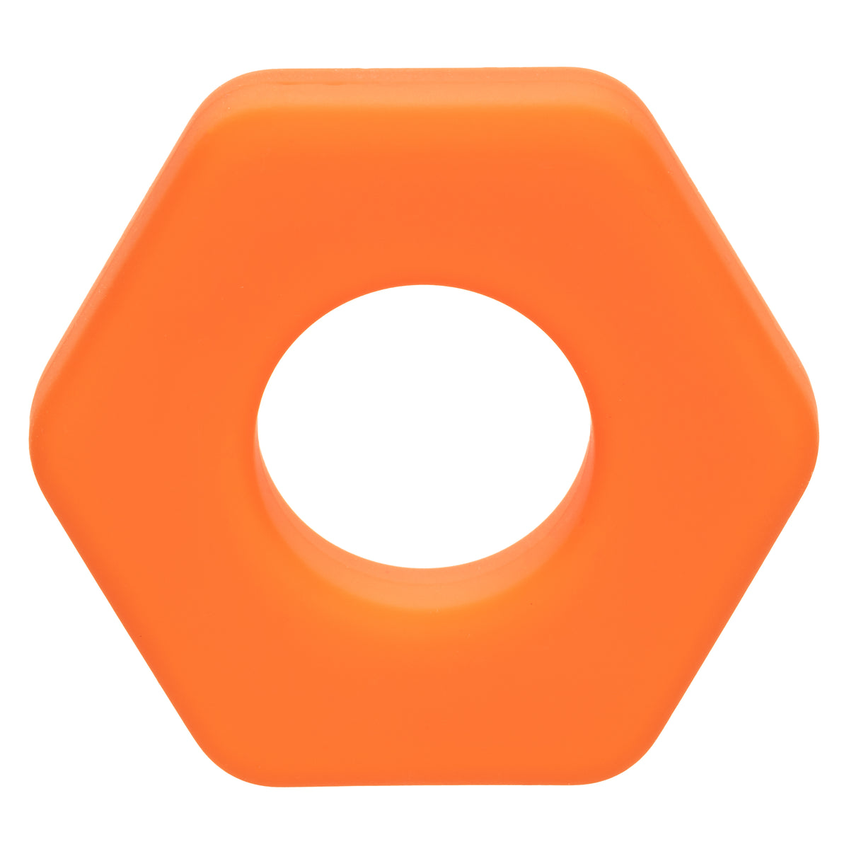 Alpha Liquid Silicone Prolong Sexagon Ring Orange 0.75 Inch Diameter Stretchy Durable Waterproof > Cock Ring > Single