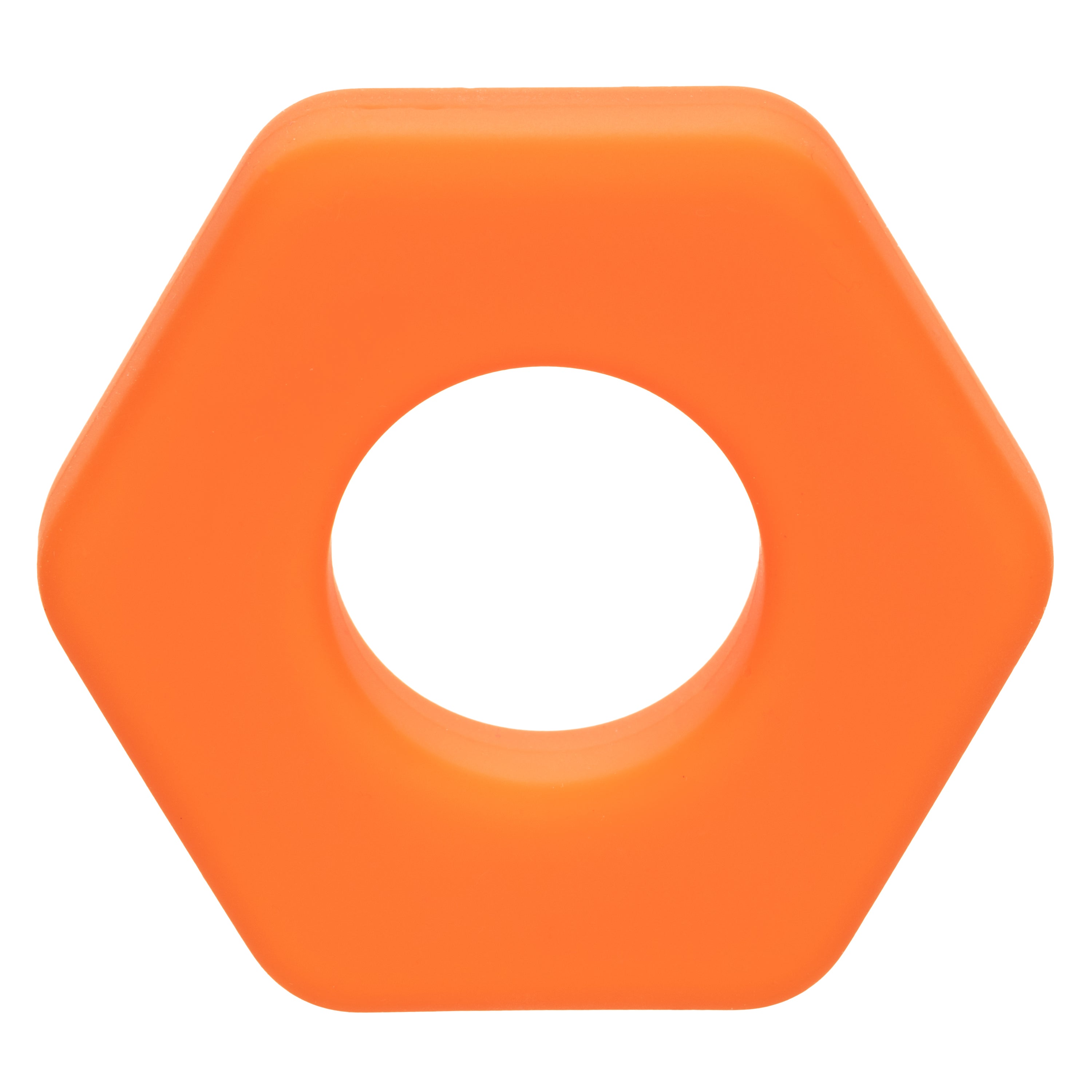 Alpha Liquid Silicone Prolong Sexagon Ring Orange 0.75 Inch Diameter Stretchy Durable Waterproof > Cock Ring > Single