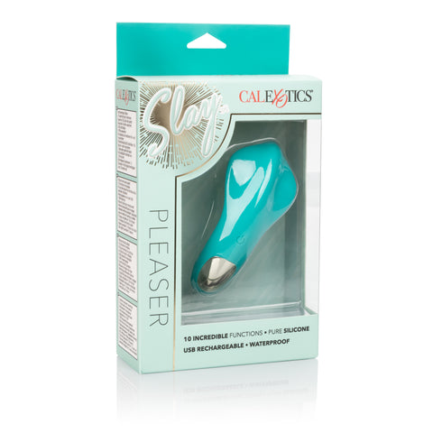 Slay Pleaser Pocket Clitoral Massager With 10 Modes Green Finger Stimulator
