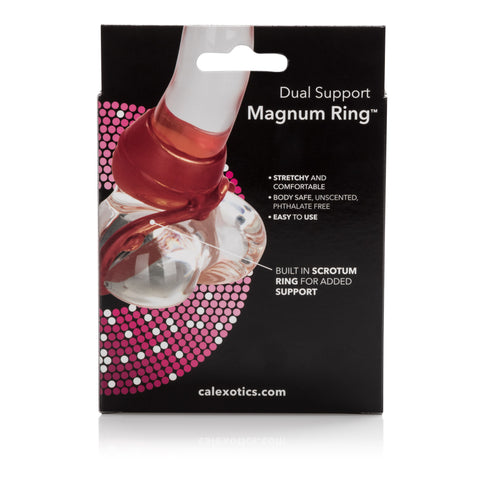 Dual Support Magnum Red Cockring with Scrotum Stability Ring Cockrings