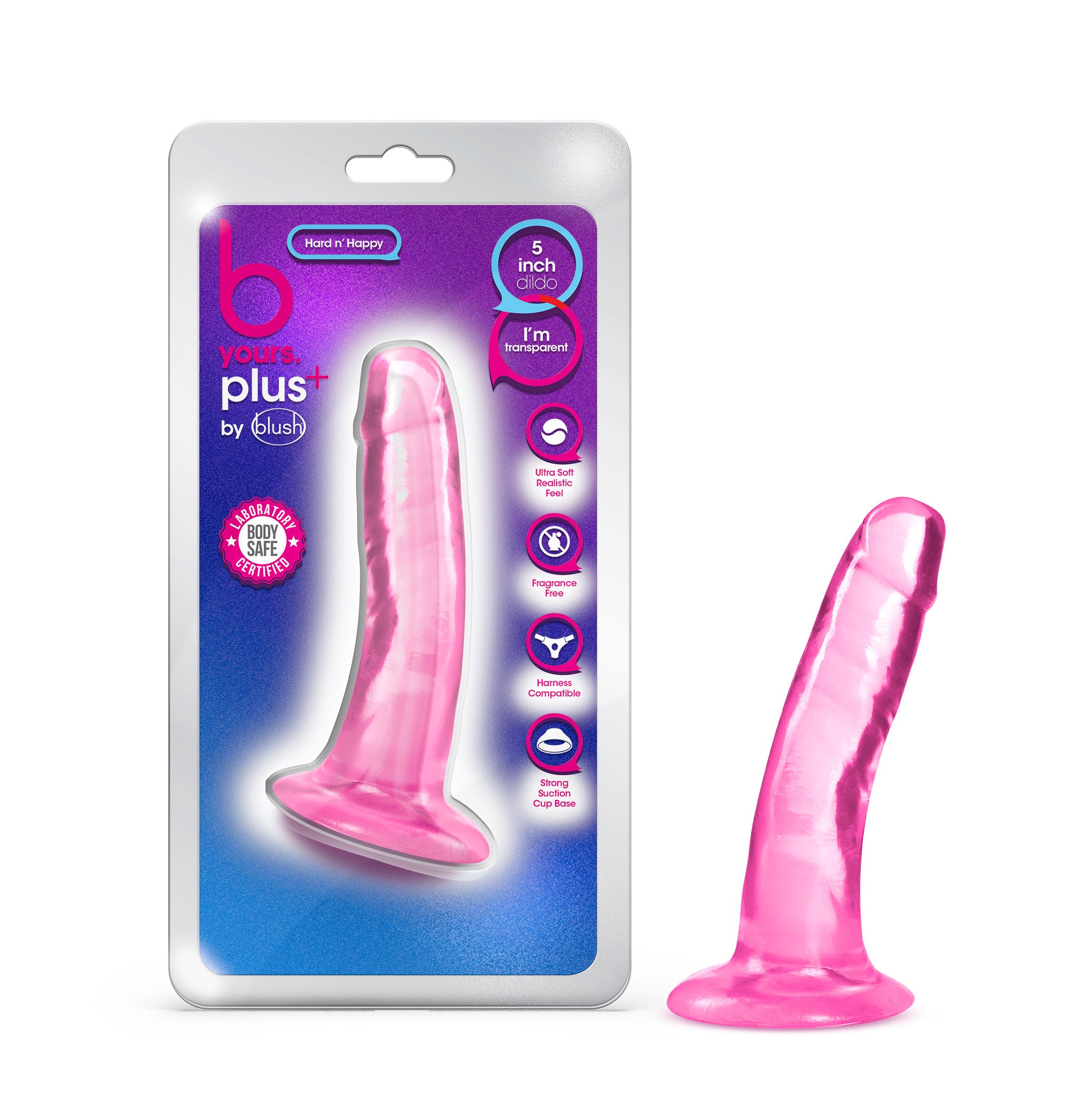 B Yours Plus Clear Suction Cup 5" Dildo Soft Realistic Feel > Dildos > Slim Dildos
