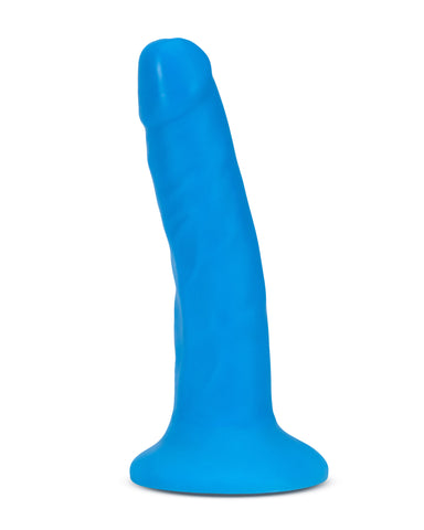 Neo Elite 6 Inch Dual Density Realistic Silicone Dildo Neon Blue Blue DONGS