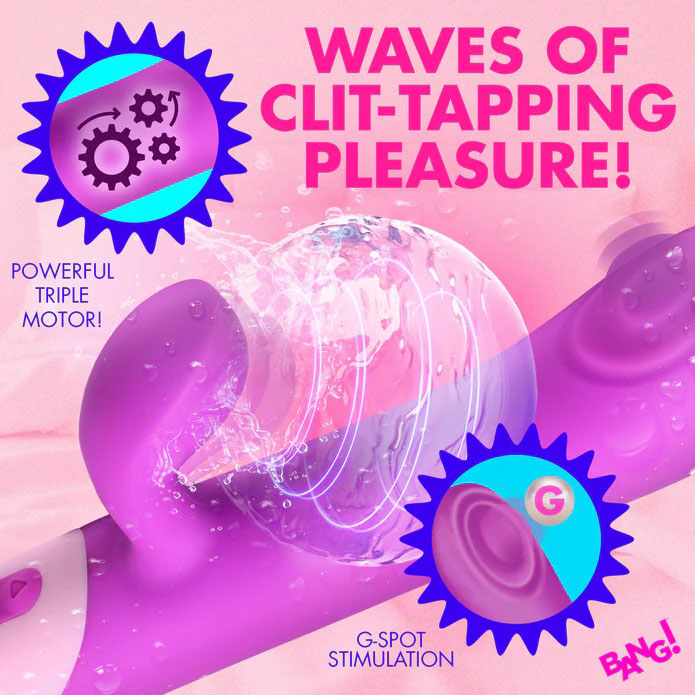 Clit Tapping Pulsing Rabbit Purple 8.4 Inch Dual-Stimulation Rabbit Vibrator > Vibrators > Ladies > Rabbit