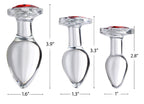 Red Heart Gem Glass Anal Plug Set with Three Sizes > Glass > Toys