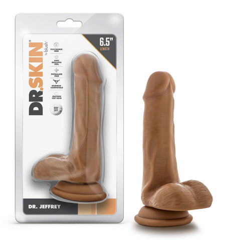 Dr Jeffrey 6.5 Inch Realistic Dildo with Balls in Tan Color Dongs Realistic