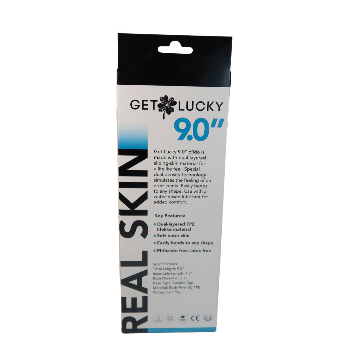Get Lucky 9 Inch Bendable Real Skin Dildo in Dark Brown Dongs Realistic