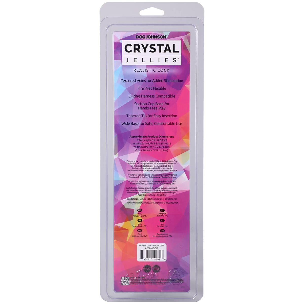 Crystal Jellies 9 Inch Realistic Dildo Suction Cup Base > Dildos > Realistic Dildos