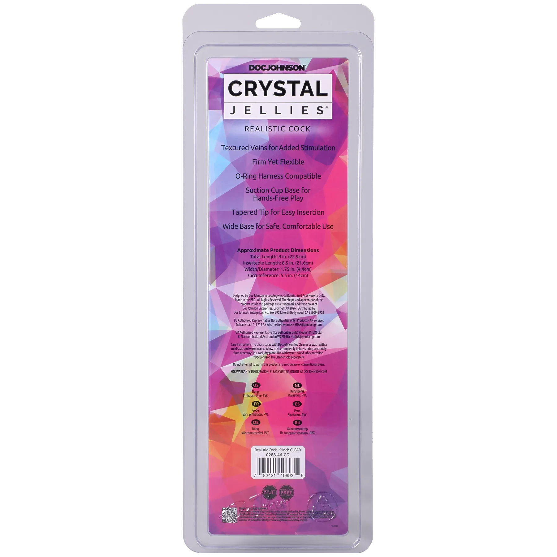 Crystal Jellies 9 Inch Realistic Dildo Suction Cup Base > Dildos > Realistic Dildos