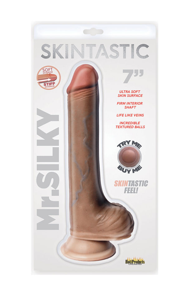 Skintastic Mr. Silky Realistic 7 Inch Suction Cup Dildo White > Realistic Dildos and Vibes > Penis Dildo