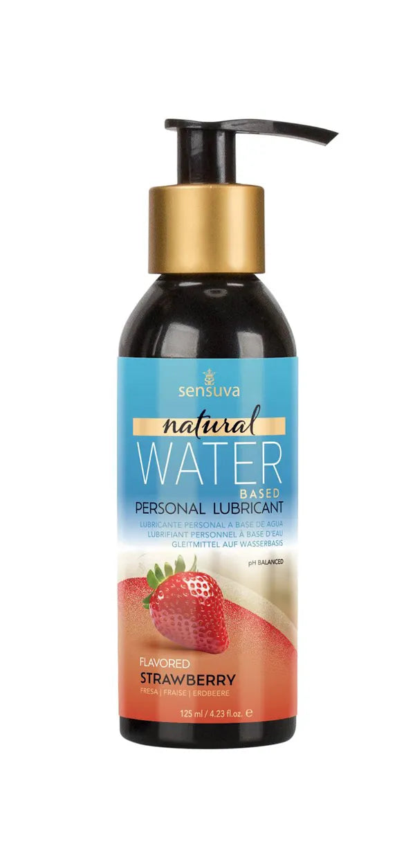 Sensuva Natural Water-Based Personal Lubricant 125ml Bottle Strawberry > Lube > Water Based