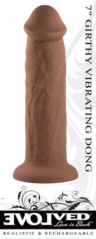 7 Inch Girthy Vibrating Dong (Dark) – Powerful Vibrating Dildo DONGS Vibrating